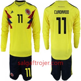 Colombia Fodboldtrøjer Cuadrado 11 Børn Hjemmebanesæt VM 2018 Langærmet